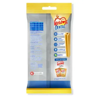 Verso da embalagem do Petisco Higiene Oral para Caes Medios e Grandes Keldog